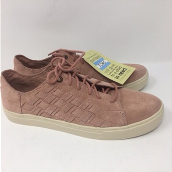 Toms Lenox Pink Bloom Suede Sneakers 10 New - Picture 4 of 6